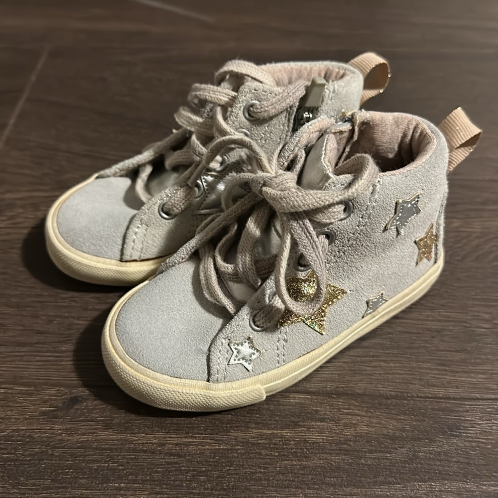 Zara toddler sneakers suede high tops size 20 - Picture 2 of 5